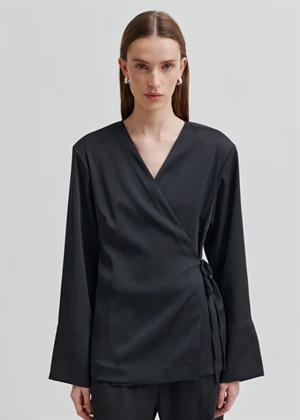 Glari wrap skjorte Black Sand Second Female 